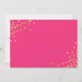 Pink Begrüßungsskript mit Imitate Gold Confetti Ge Ankündigung (Rückseite)