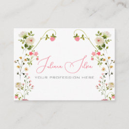 Pink Beige Ästhetik Floral Wasserfarbe Visitenkarte