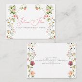 Pink Beige Ästhetik Floral Wasserfarbe Visitenkarte (Vorne/Hinten)