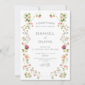 Pink-beige-Ästhetik-Wasserfarbenhochzeit Einladung (Vorderseite)
