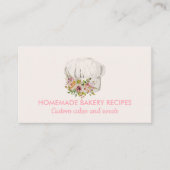 Pink Beige Bäckerei Koch Aquarellblütengebäck Visitenkarte (Vorderseite)