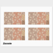 Pink Beige Braun Muster Rechteckiger Aufkleber (Blatt)