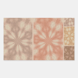 Pink Beige Braun Muster Rechteckiger Aufkleber