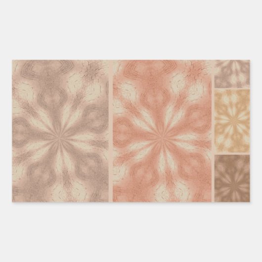 Pink Beige Braun Muster Rechteckiger Aufkleber (Vorderseite)