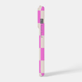 Pink Beige Checkerboard Phone Case iPhone Hülle (Linke Seite)