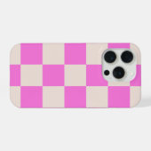Pink Beige Checkerboard Phone Case iPhone Hülle (Rückseite (Horizontal))