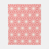 Pink Beige Cube Hexagon Triangle Japanisches Muste Fleecedecke (Vorderseite)