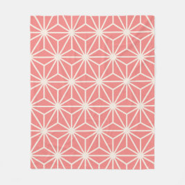 Pink Beige Cube Hexagon Triangle Japanisches Muste Fleecedecke
