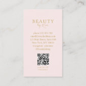 Pink & Beige-Gold  Minimal Salon QR Code Loyalty Visitenkarte (Rückseite)