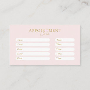 Pink & Beige-Gold, Minimalistisch, Elegant, Salon Terminkarte
