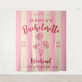 Pink Beige Herzlich willkommen Bachelorette Geburt Wandteppich