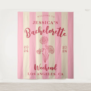 Pink Beige Herzlich willkommen Bachelorette Geburt Wandteppich