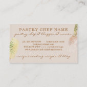 Pink Beige Konditorei Koch Kuchen Café Spatula Bäc Visitenkarte (Rückseite)