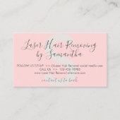 Pink-beige Laser Haarentfernung nach der Pflege Visitenkarte (Vorderseite)