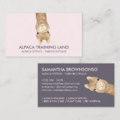 Pink Beige Niedlich Alpaca Visitenkarte (Vorne/Hinten)