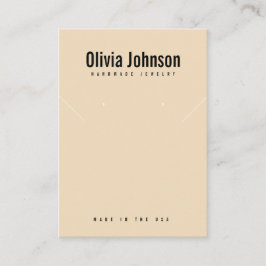 Pink Beige Schmucktasche Ohrringe Nekklace Display Visitenkarte