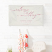 Pink Beige Simple Modern Willkommen bei der Hochze Banner (Insitu)