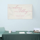Pink Beige Simple Modern Willkommen bei der Hochze Banner (Messeveranstaltung)