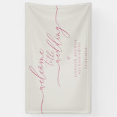 Pink Beige Simple Modern Willkommen bei der Hochze Banner (Vertikal)
