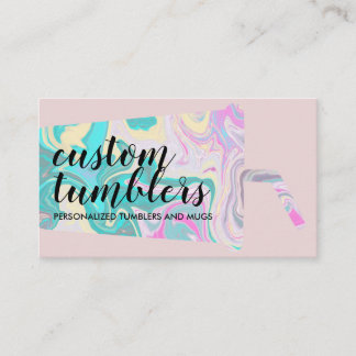 Pink beige Tumbler Reiseschleifmaschine Visitenkarte