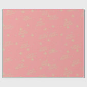 Pink & beige Weihnachtswrapping Paper Geschenkpapier (Flach)