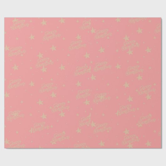 Pink & beige Weihnachtswrapping Paper Geschenkpapier (Flach)