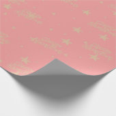 Pink & beige Weihnachtswrapping Paper Geschenkpapier (Ecke)