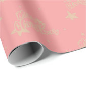 Pink & beige Weihnachtswrapping Paper Geschenkpapier (Rolleneckpunkt)