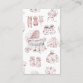 Pink Bekleidung Toile De Jouy Bücher für Baby Begleitkarte (Rückseite)