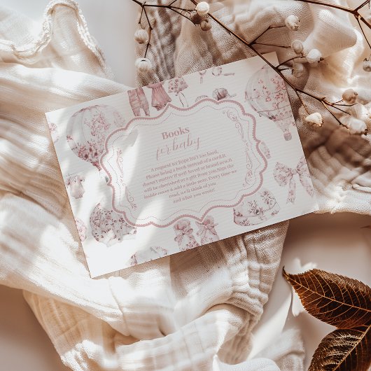 Pink Bekleidung Toile De Jouy Bücher für Baby Begleitkarte