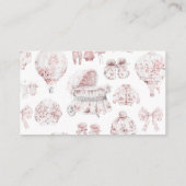 Pink Bekleidung Toile De Jouy Bücher für Baby Begleitkarte (Rückseite)