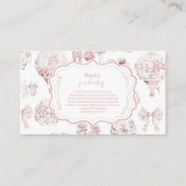 Pink Bekleidung Toile De Jouy Bücher für Baby Begleitkarte (Vorderseite)