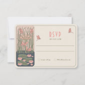 Pink Belle Époque Dragonfly Liebe Jugendstil UAWG Einladung (Vorderseite)