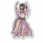 Pink Belly Dancer Valentine's Day Heart Aufkleber (Vorderseite)