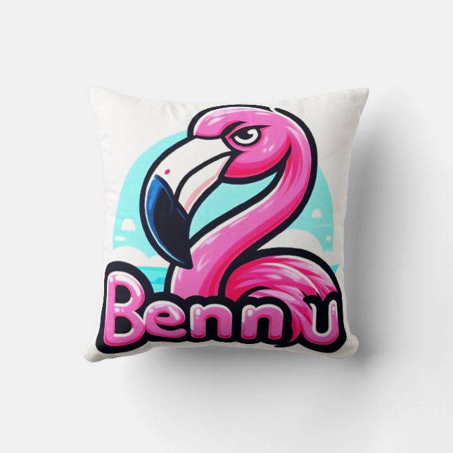 Pink BENNU Flamengo Throw Kissen (Rückseite)