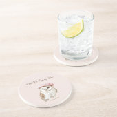 Pink Beret Brown White Owl Be Seeing You Getränkeuntersetzer (Seite)