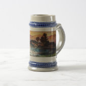 PINK BERGE SEE ALPINE SUNSET LANDSCAPE BIERGLAS (VorderseiteRechts)