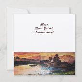 PINK BERGE SEE ALPINE SUNSET LANDSCAPE EINLADUNG (Rückseite)