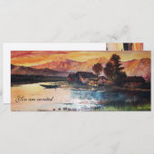 PINK BERGE SEE ALPINE SUNSET LANDSCAPE EINLADUNG (Vorne/Hinten)