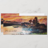 PINK BERGE SEE ALPINE SUNSET LANDSCAPE EINLADUNG (Vorne/Hinten)