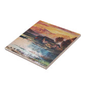 PINK BERGE SEE ALPINE SUNSET LANDSCAPE FLIESE (Seite)