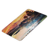 PINK BERGE SEE ALPINE SUNSET LANDSCAPE MAGNET (Linke Seite)