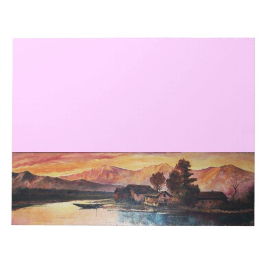 PINK BERGE SEE ALPINE SUNSET LANDSCAPE NOTIZBLOCK (Vorderseite)