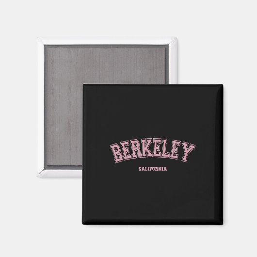 Pink Berkeley California Ca Varsity Style On Berke Magnet (Vorderseite/Rückseite)