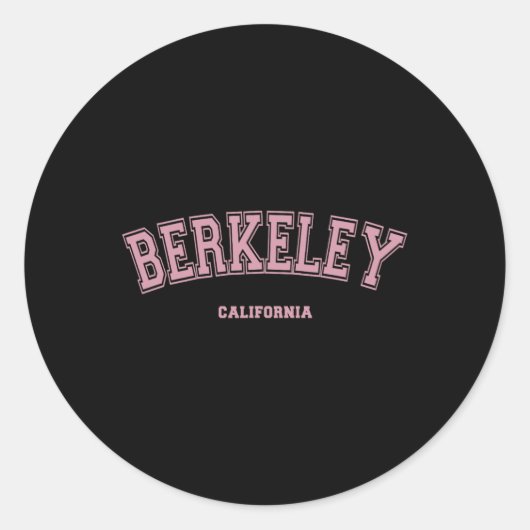 Pink Berkeley California Ca Varsity Style On Berke Runder Aufkleber (Vorderseite)