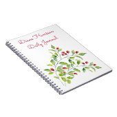 Pink Berries and Green Foliage Wedding Journal Notizblock (Rechte Seite)