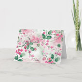 Pink Berries Foto Blumenweihnachtskarte Feiertagskarte (Rückseite)