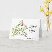 Pink Berries und Green Foliage Wedage Vielen Dank Karte (Gelbe Blume)