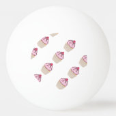 Pink Berry Cupcakes Tischtennisball (Rückseite)