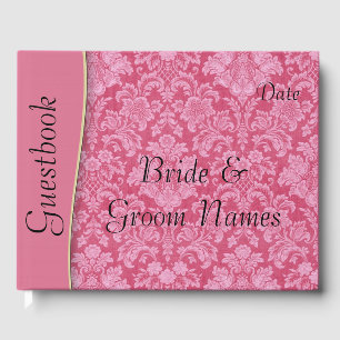 Pink Berry Damask Wedding oder Dusche Gästebuch